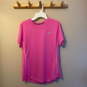Womens Pink Short Sleeve New Balance Top